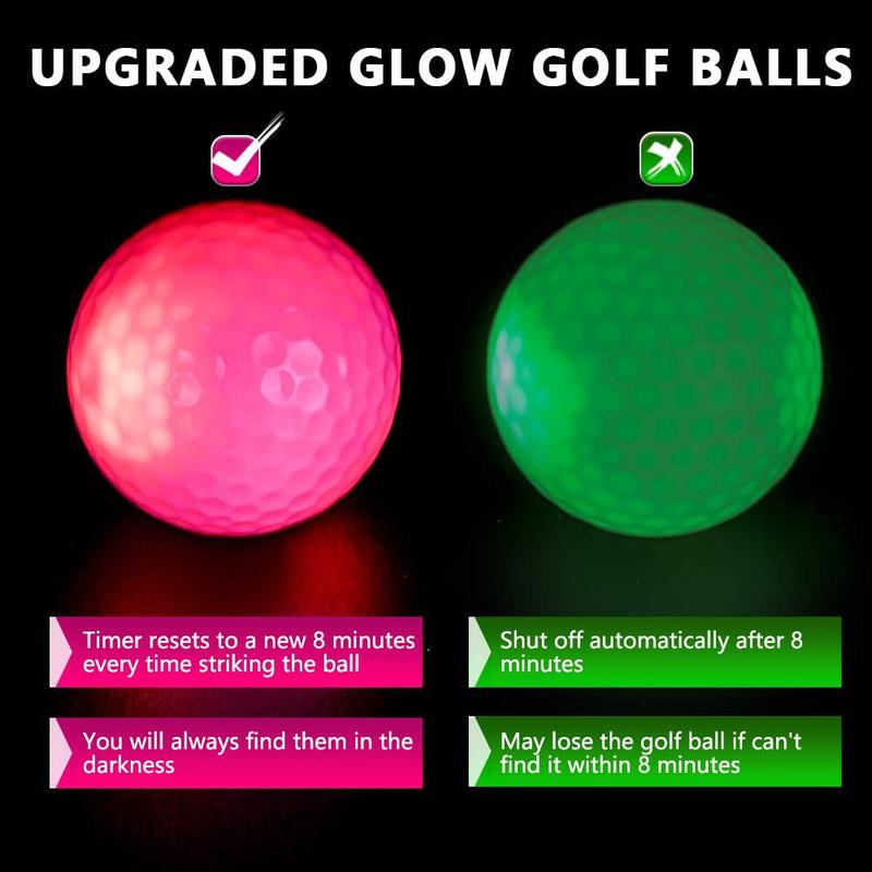 THIODOON Glow in The Dark Golf Balls Light up Led Golf Balls Night Golf Gift Sets for Men And Women