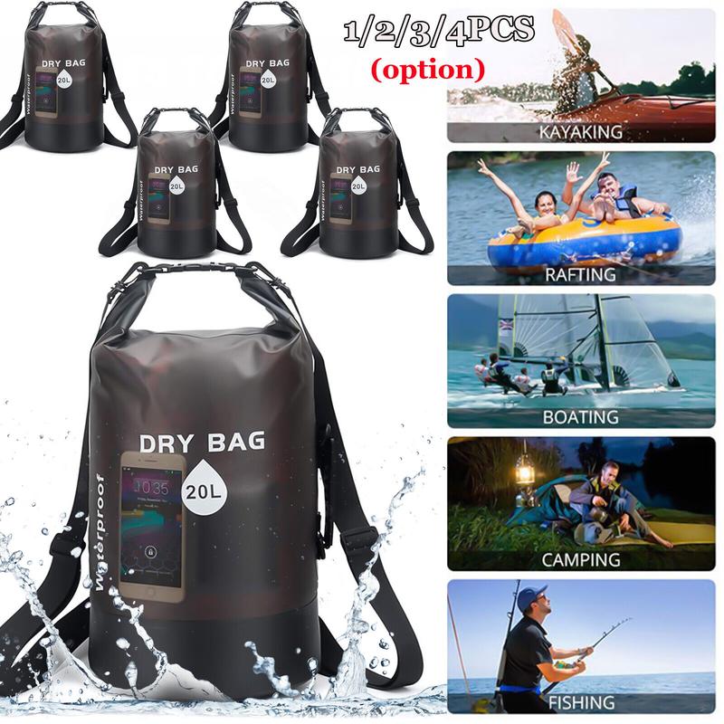 1 2 3 4pcs 20L Beach Kayak Fishing Boating Camping Swimming Waterproof Dry Bag