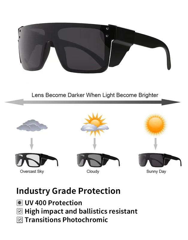 BingKing Z87  Transitions Photochromic Safety Sunglasses for Men Women Cycling Sunglasses Safety Sport Sunglasses UV400 Protection