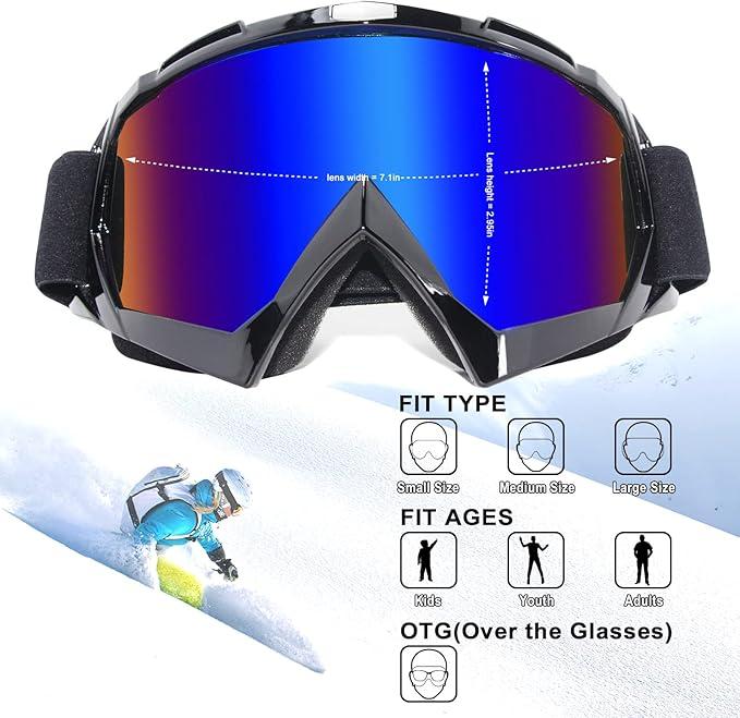 Dirt Bike Goggles Motorcycle Riding Ski Windproof Glasses clear that fit vintage mountain desert snow sport glass