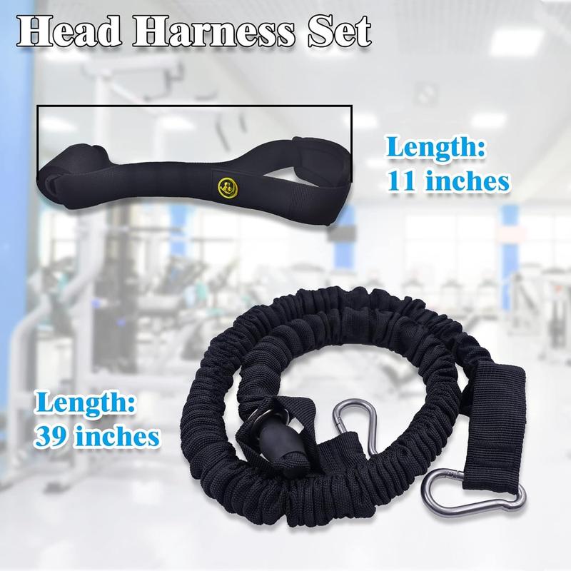 Neck Harness Head - Weight Lifting with Resistance Tube Bands - Door Anchor Set Adustable Neck Training Strap Exercise Equipment