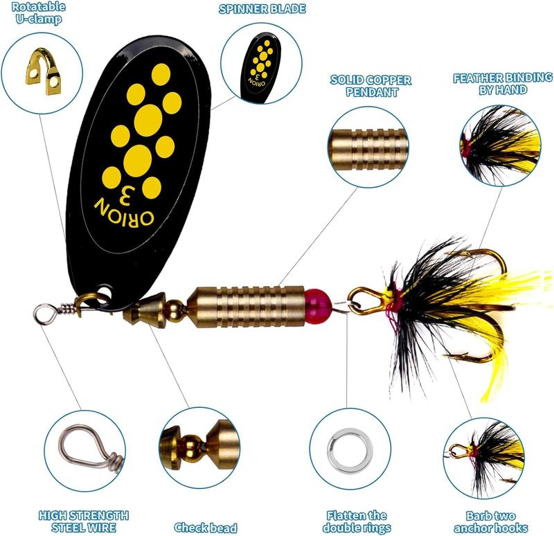 Deadly Rooster Tail Fishing Lures - High-Efficiency Trout Lures with Brass Spinner, Includes 10 Panther Martin Trout Lures in Multiple Colors and Sizes