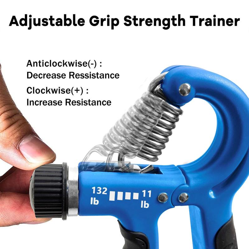 New Grip Strength Trainer Kit (5 Pack), Hand Squeezer Adjustable Resistance, Forearm Strengthener, Finger Stretcher, Grip Ring, Injury Recovery,Relief Ball and Finger Exerciser for Men and Women forearm trainer