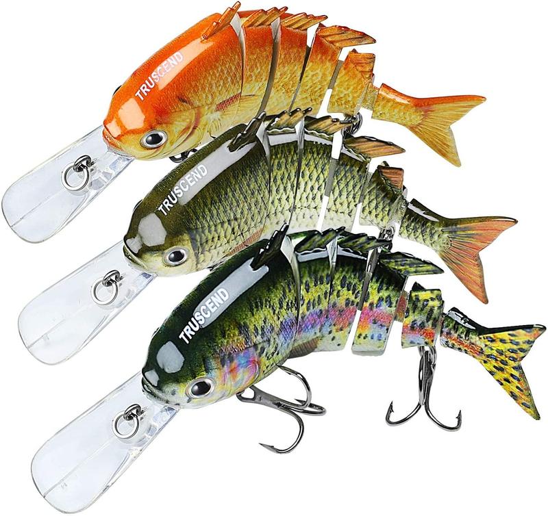 TRUSCEND Fishing Lures for Freshwater and Saltwater, Lifelike Tilapia Swimbait for Bass Trout Crappie, Slow Sinking Bass Fishing Lure, Amazing Fishing Gifts for Men, Must-Have for Family Fishing Gear