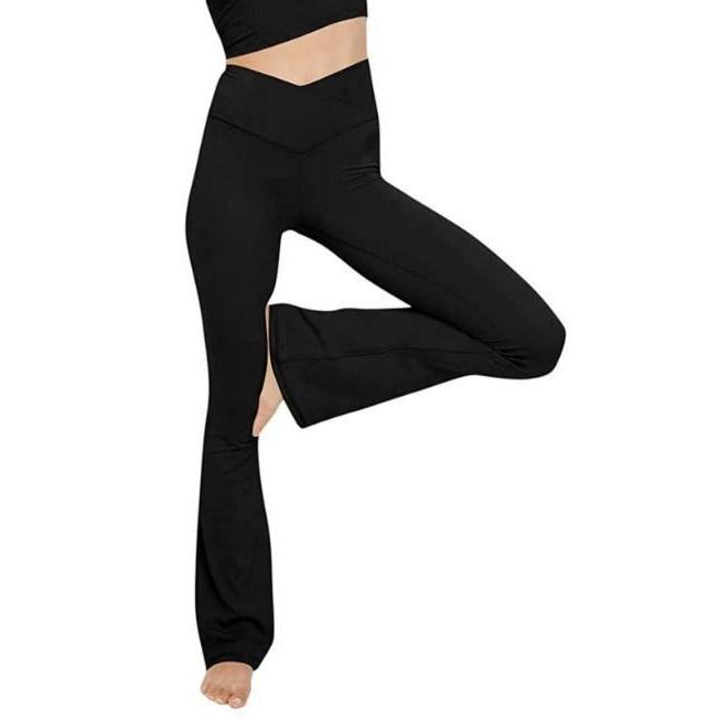 Women's Slim Fit Comfortable Abdomen Control Soft Flared Gym Training Pants