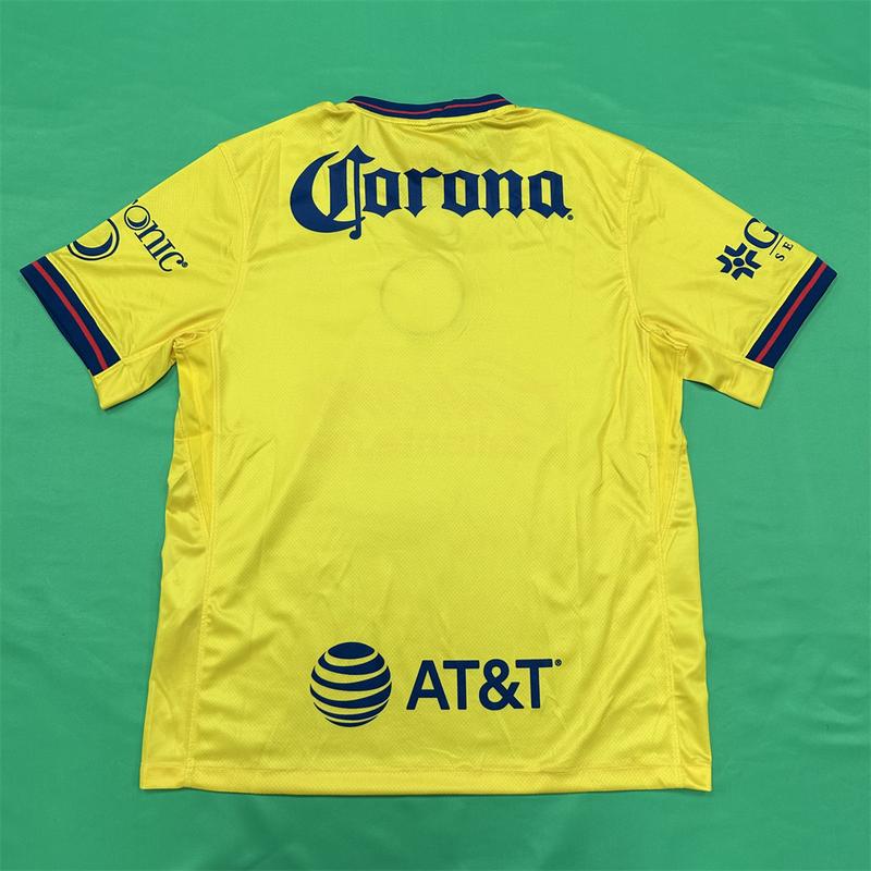 Nike 2425 LIGA MX Club America Home Yellow Short Sleeve Soccer Jerseys New Season Quick Dry Sports