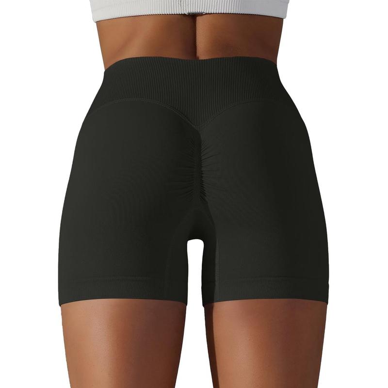 OVESPORT Women 's Scrunch Butt Lifting Workout Shorts  V-shaped Back Waist Gym Shorts High Waist Yoga Short Athletic gym clothes High-Waisted Lycra