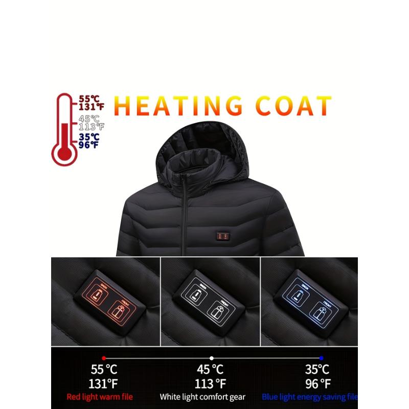 Men's Heated Jacket, Outdoor Lightweight Warm Heating Clothing, Perfect For Outdoor Hiking & Trekking (Battery Not Included)