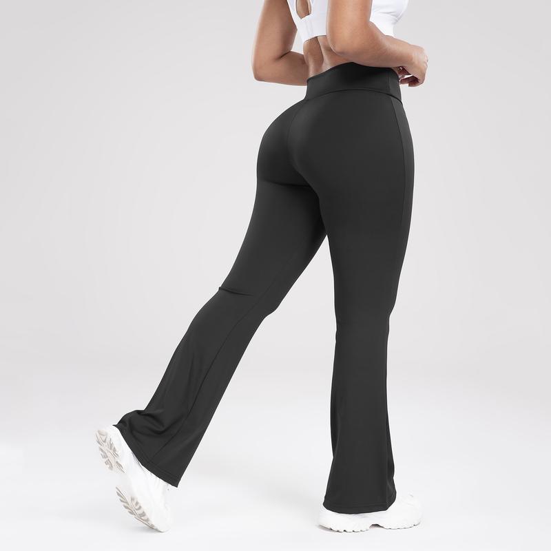 Women's High Waist Flare Leggings  Solid Color Bell Bottom Trousers,  Yoga Pants, Ladies Sportswear Athletic Outfit Gymwear Seamless