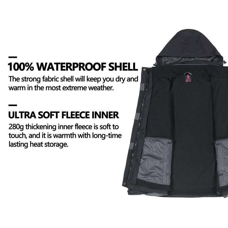 Women's 3 in 1 Winter Ski Warm Fleece Liner Jacket