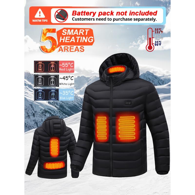 Men's Heated Jacket, Outdoor Lightweight Warm Heating Clothing, Perfect For Outdoor Hiking & Trekking (Battery Not Included)