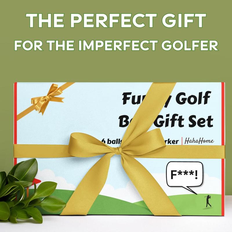 Funny Golf Ball Gift Set, Funny Golf Gifts for Men - Golf Balls for Dad, Mom, and Golfers - Includes 6 Balls, 3 Tees, and 1 Marker HahaHome golf training