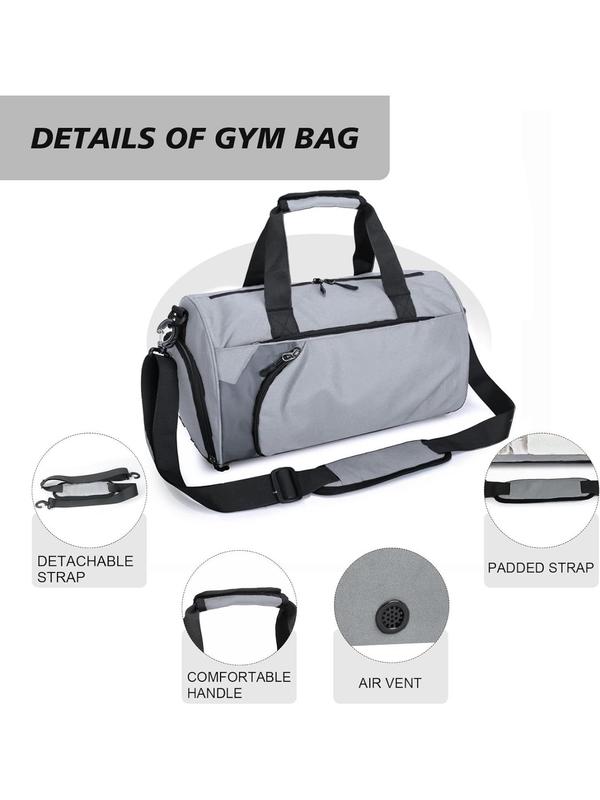 Unisex Athletic Sports Bag, Gym Duffel Bag Waterproof Sports Duffel Bags Travel Weekender Bag, Overnight Bag with Shoes Compartment Black