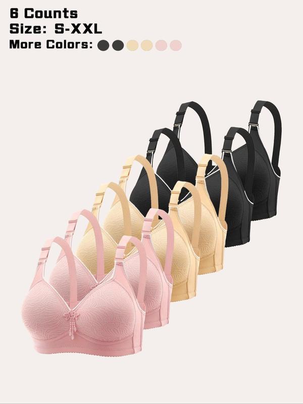 Women's Contrast Lace Push Up Bra, Breathable Comfortable Adjustable Strap Sports Bra, Ladies Sportswear for Indoor Outdoor Wear