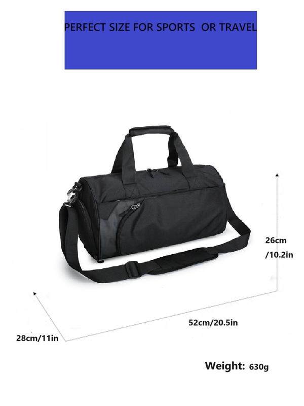 Unisex Athletic Sports Bag, Gym Duffel Bag Waterproof Sports Duffel Bags Travel Weekender Bag, Overnight Bag with Shoes Compartment Black