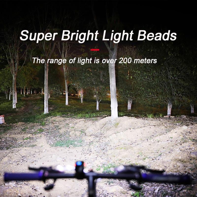 Bicycle Headlight, USB Rechargeable Bike Front Light, Super Bright LED Mountain Bike Light