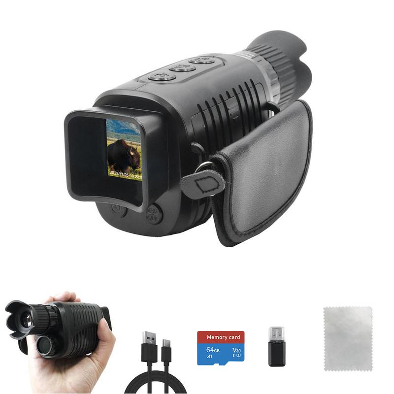 Night Vision Monocular for 100% Darkness, 1080P Infrared Monocular , Night Vision Goggles for Adult Hunting Camping, Surveillance, 2600mAh Rechargeable Battery, Video Recording