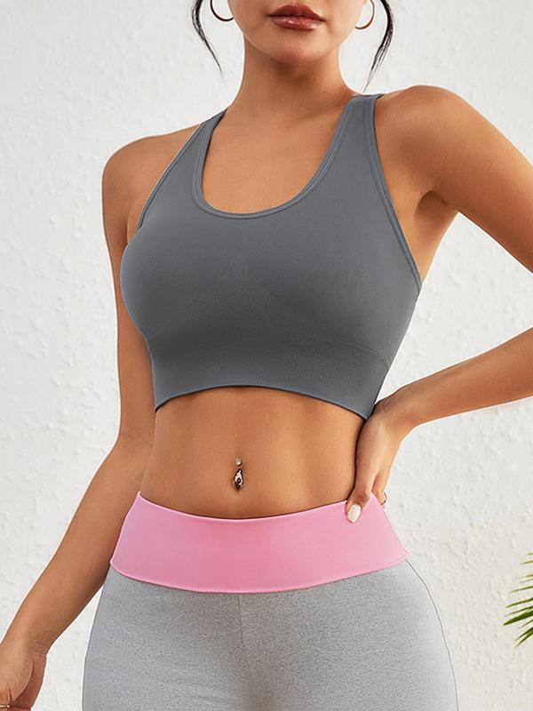 Women's 2024 Basic Criss Cross Backless Sports Bra, Cute Gym Clothes, Gym Clothing, Minimalist Comfort Seamless Push Up Cup Lingerie Top, Workout Gym Yoga Exercise Bra, Yoga Bras, Sports Bra for Women, Gym Essentials Women