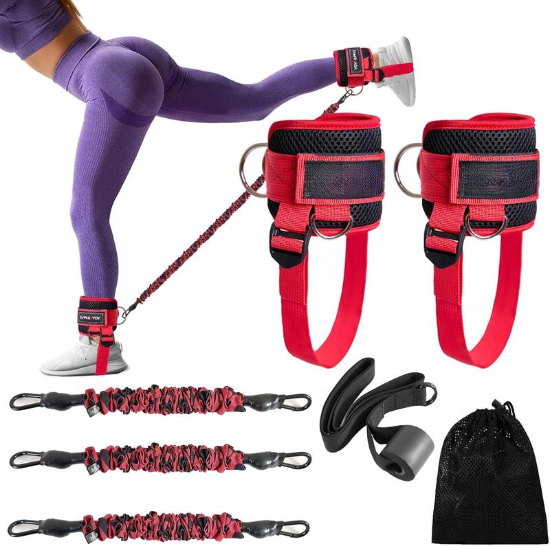 Booty Ankle Resistance Bands with Cuffs,Portable Fitness EquipmentButt Glute Workout Equipment for Women & Men,Ankle Bands for Working Out.Cable Machine Accessories