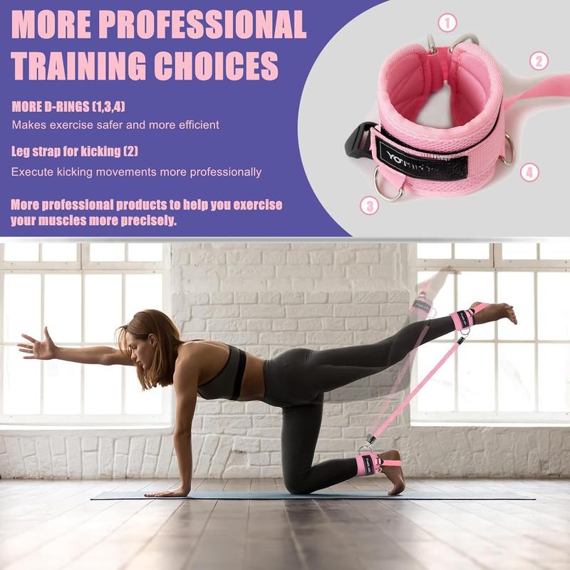 Booty Ankle Resistance Bands with Cuffs,Portable Fitness EquipmentButt Glute Workout Equipment for Women & Men,Ankle Bands for Working Out.Cable Machine Accessories