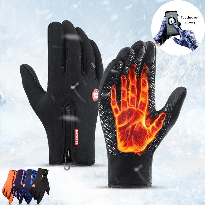 1 Piece Warm Winter Gloves TouchScreen Riding Motorcycle SlidingWaterproof Sports Gloves With Fleece