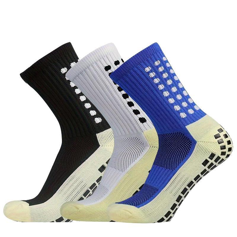 Men's Soccer Socks, Anti Slip Soccer Socks for Men Women , Non Slip Football Basketball Hockey Sports Socks with Grip Pads, 3 Pair