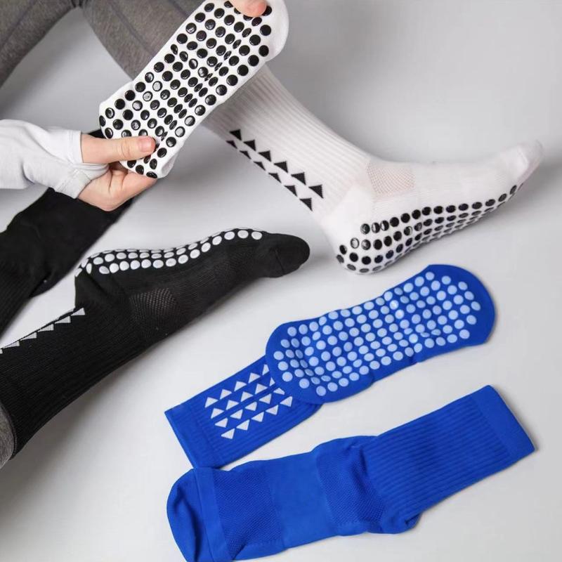 4 Pairs Anti Slip Soccer Socks Non Slip Grip Pads Sports Socks For Kids Youth Adults For Football Basketball