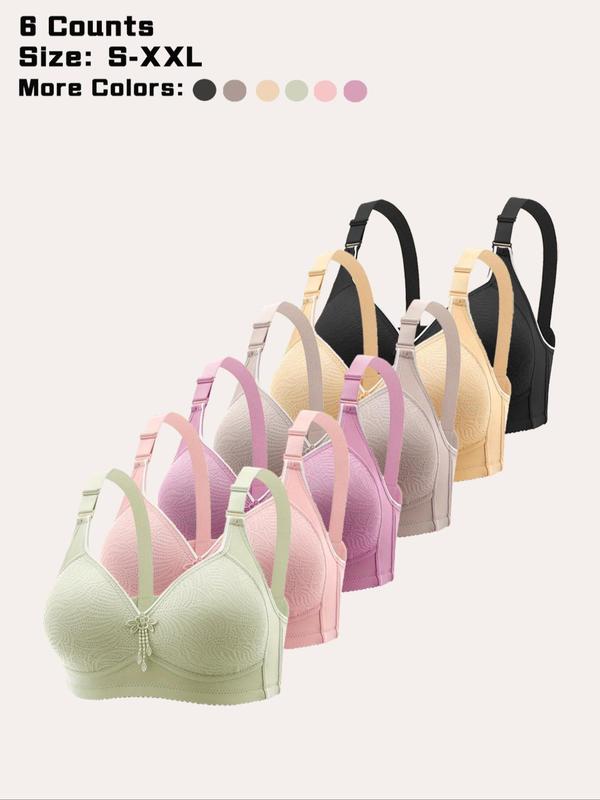 Women's Contrast Lace Push Up Bra, Breathable Comfortable Adjustable Strap Sports Bra, Ladies Sportswear for Indoor Outdoor Wear