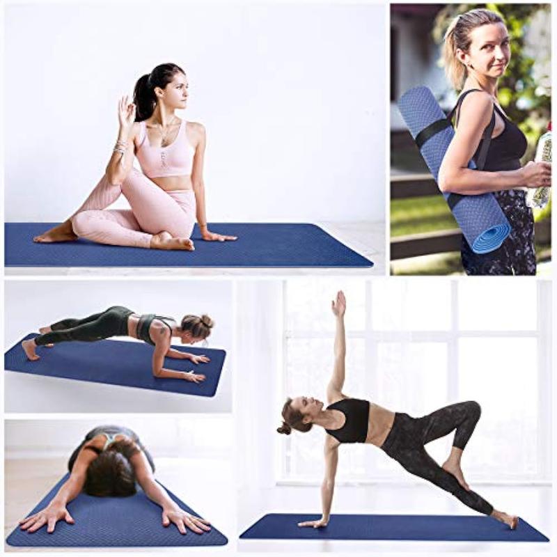 Tikaton TPE Yoga Mat Non Slip Eco Friendly, Lasting Rebound Mat Bothside Non Slip Exercise Mat, Workout Mat yogam at thick yoga