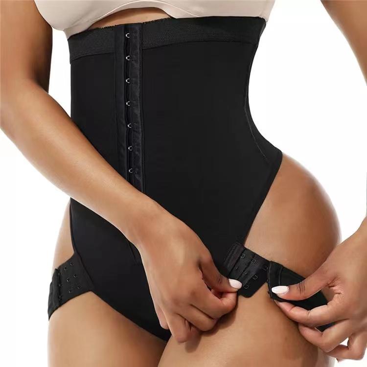 One-piece High Waisted Tummy Tucks Plus Size Shapewear Pants Buckle Waist Trimming Exercise Set