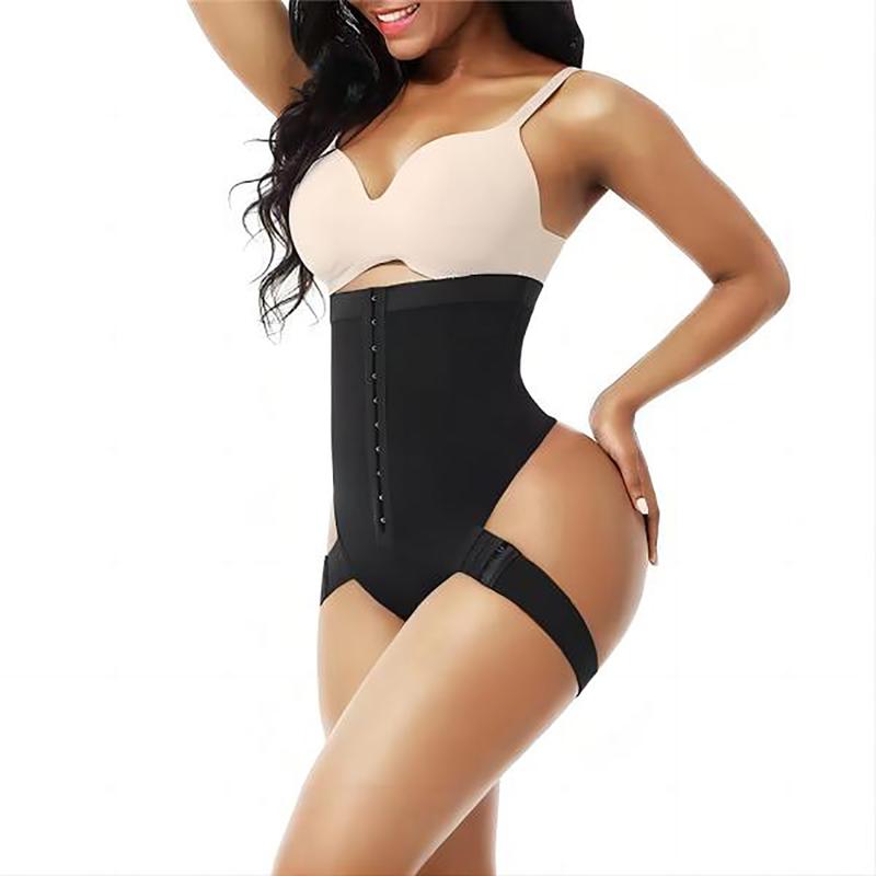 One-piece High Waisted Tummy Tucks Plus Size Shapewear Pants Buckle Waist Trimming Exercise Set