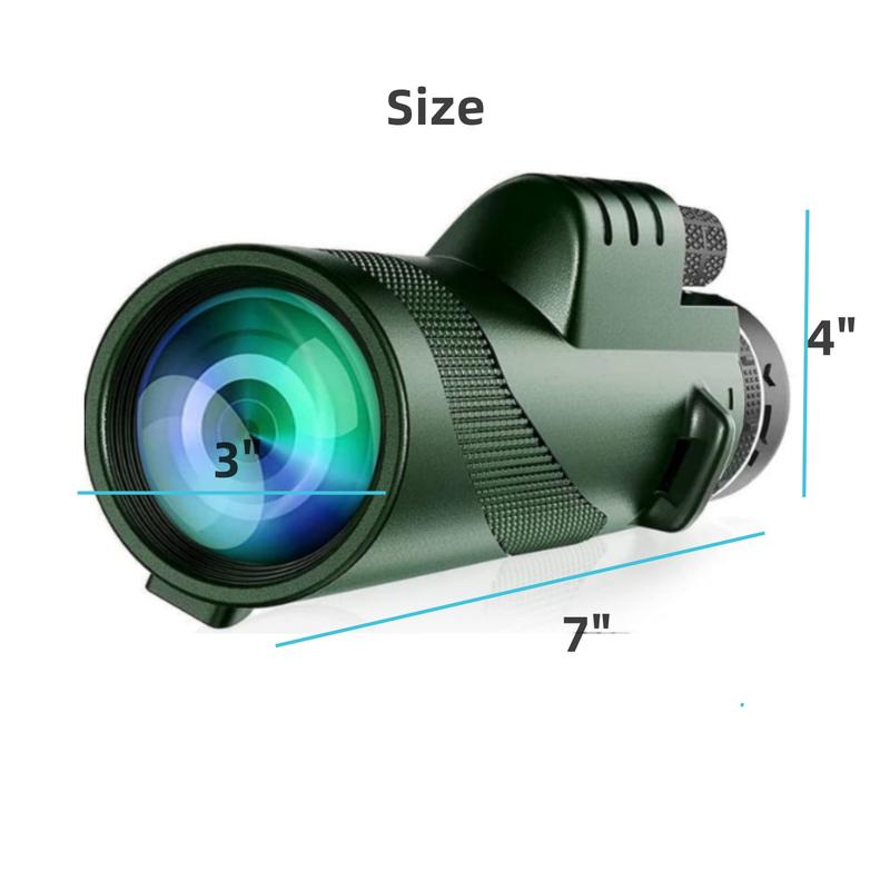 80x100 HD Monocular for Adults with Smartphone Adapter & Tripod,  Telescope for Bird Watching, Hunting, Hiking, Outdoor Camping, Travel, Wildlife