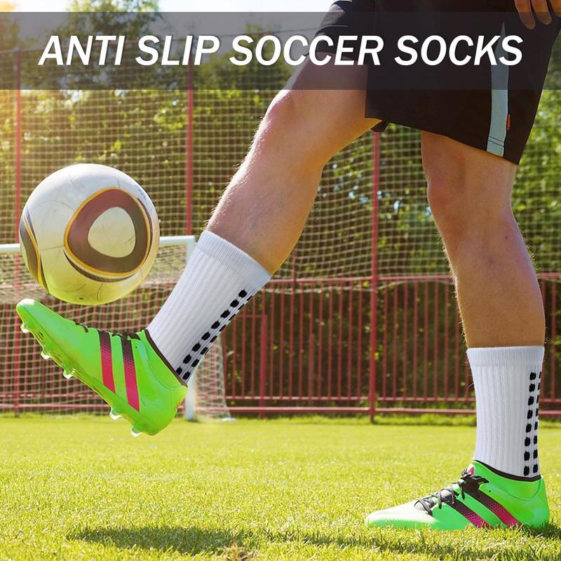 Men's Soccer Socks, Anti Slip Soccer Socks for Men Women , Non Slip Football Basketball Hockey Sports Socks with Grip Pads, 3 Pair