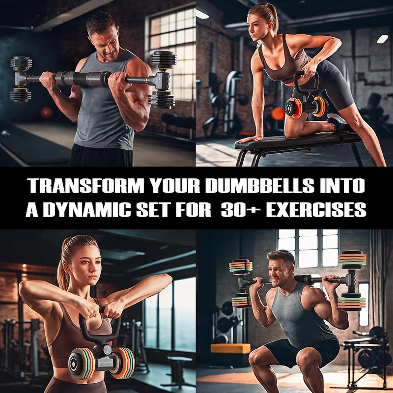 Dumbbell&Kettlebell Converter Turn Most Dumbells Into Barbell Kettlebell. Home Workouts,Holds up to 130 260lb,Aluminum build,Strong,Rust-resistant