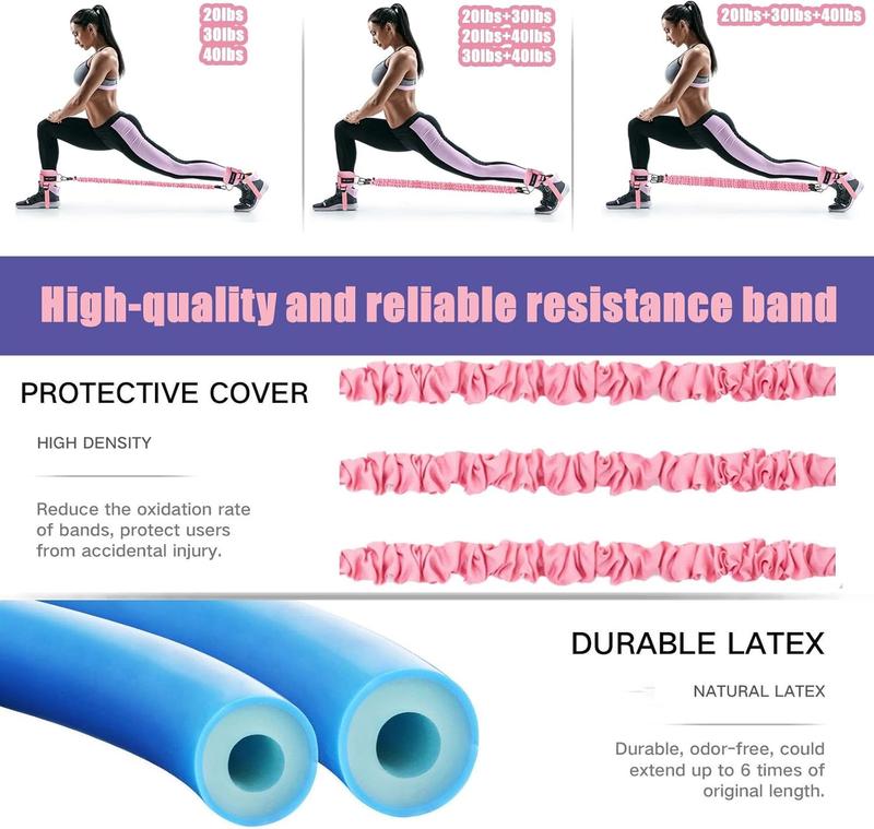 Booty Ankle Resistance Bands with Cuffs,Portable Fitness EquipmentButt Glute Workout Equipment for Women & Men,Ankle Bands for Working Out.Cable Machine Accessories