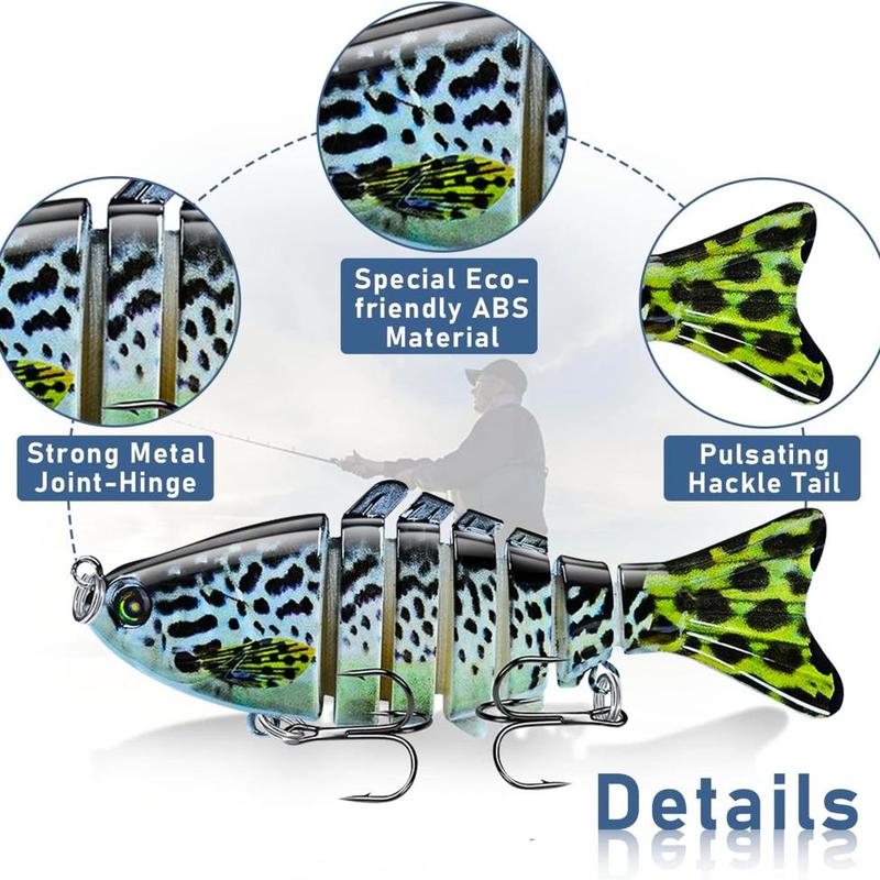 Artificial Fishing Lure, 3 5 Counts Multi Jointed Fish Fishing Lures, Slow Sinking Lifelike Swimbait, Freshwater and Saltwater Crankbaits for Bass Trout