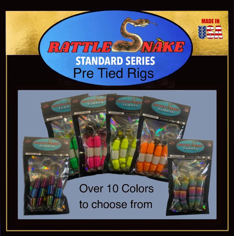 Rattlesnake Pre Tied Rigs - 4 Packs of Standard 3 Section Bodies in 6 0 or 8 0