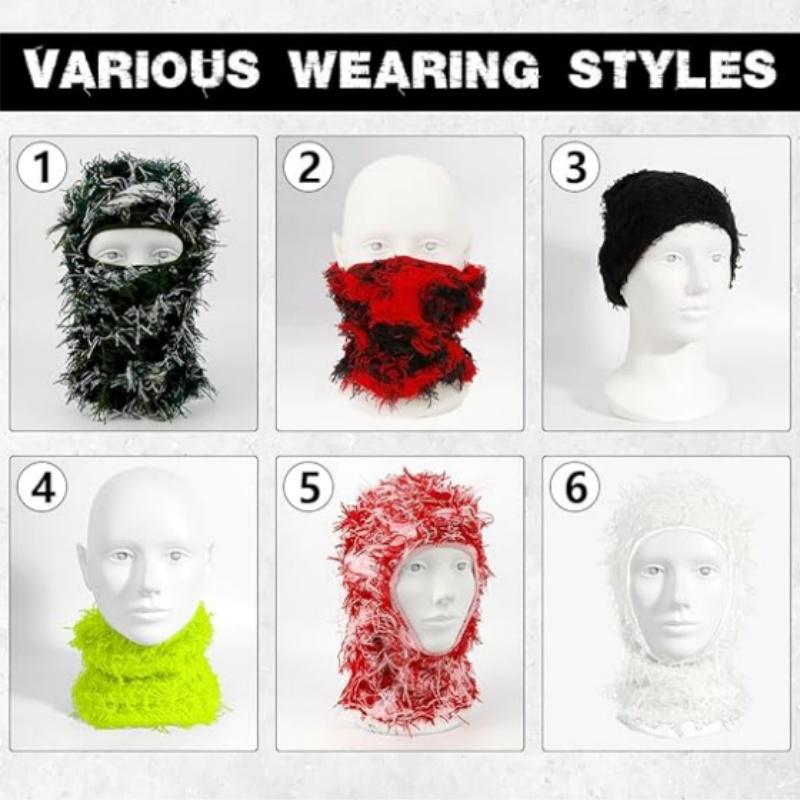 Keep warm for outdoor sports,Ski Mask for Men Women Shiesty Mask Shaggy Knitted Full Face Ski Mask Windproof Neck Warmer,Winter gifts,Thanksgiving,Halloween,Christmas