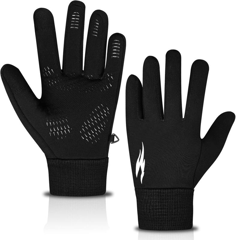 Winter Thermal Gloves Windproof Running Gloves Touch Screen Warm Anti Slip Silicone Cycling Gloves for Men Women,Elastic Cuff for Driving, Ski Running Football Sports