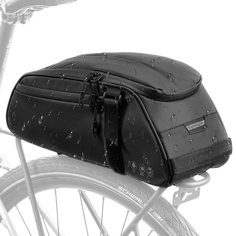 Reflective Rear Rack Bag, Water Resistant Bike Saddle Panniers for Bicycles, 8L Trunk Cycling Back Seat Cargo Carrier Storage Pouch