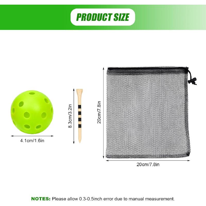 Plastic Golf Balls Practice Limited Flight Golf Training Ball Hollow Swing Practice Indoor Golf Balls with Mesh Drawstring Bag for Backyard Driving Range or Outdoor