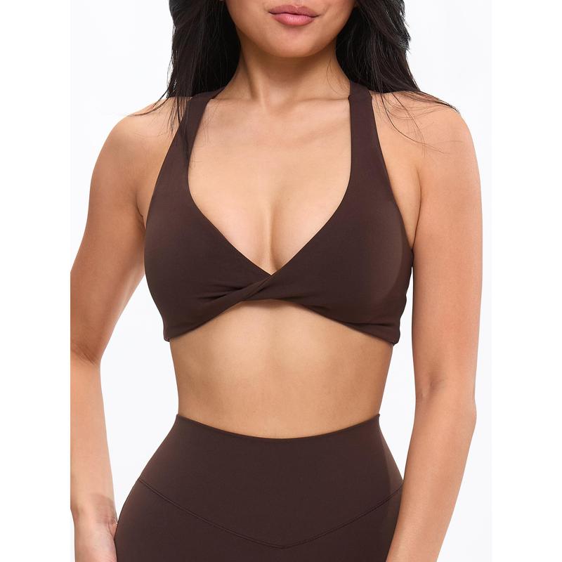 Double Twist Sports Bra - Cold Brew