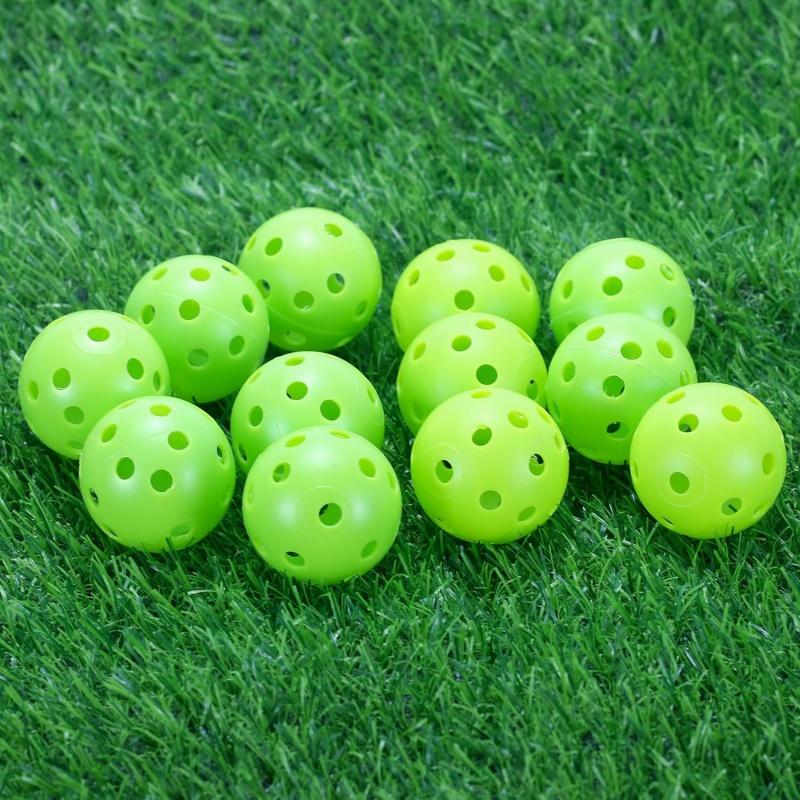 Plastic Golf Balls Practice Limited Flight Golf Training Ball Hollow Swing Practice Indoor Golf Balls with Mesh Drawstring Bag for Backyard Driving Range or Outdoor