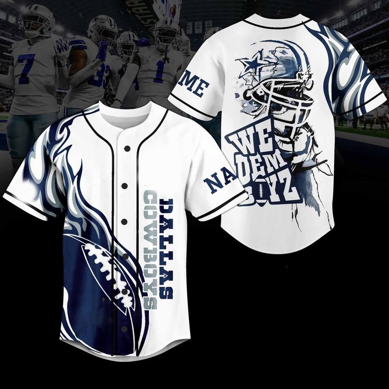 Custom DallasxCowboys We Dem BoyzxNxFxL Baseball Jersey Summer Trendy Jersey Shirt Gift For Baseball Lover, Jersey Outfit, Baseball Jersey Merch, Jersey Shirt For Him For Her Birthday