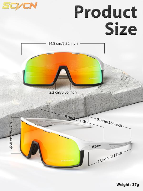 Sporty Unisex's Letter Pattern Cut Out Design Sunglasses, Sports Photochromic Windproof Goggles, Sports Eyewear