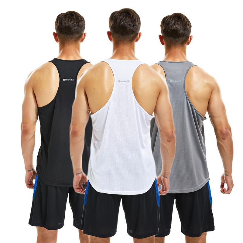 3 Pack Men's Sports Tank Tops Sleeveless Quick Drying Training suitness Shirts suitness Muscle Y-shaped Back T-shirts