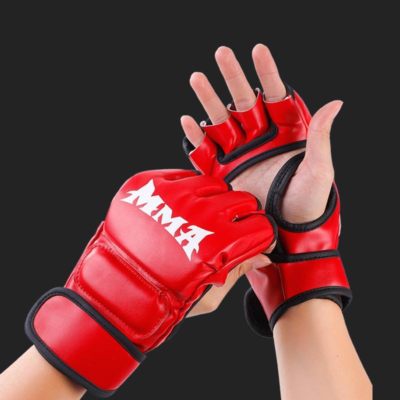 Boxing Gloves, 1 Pair Half Finger Training Boxing Gloves, Taekwondo Karate Gloves, Training Equipment for Boxing & Martial Arts