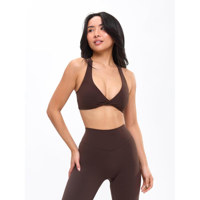 Double Twist Sports Bra - Cold Brew