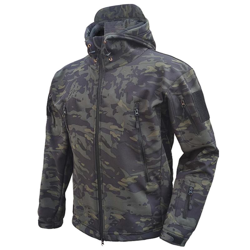 Men's creative print jacket, outdoor windproof and waterproof jacket, camouflage combat suit, suitable for running, training, hiking and outdoor camping