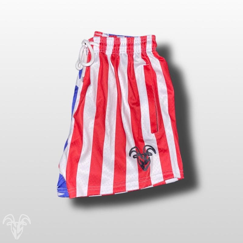 Men's Goat Strength Mesh Shorts   Men's Shorts 5 inch inseam American Flag Gym Shorts Breathable Elastic Workout shorts   USA Shorts